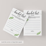 Greenery baby bucket list cards download by LittleSizzle