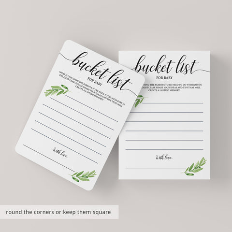 Baby Bucket List Cards printable | Instant download baby keepsakes ...