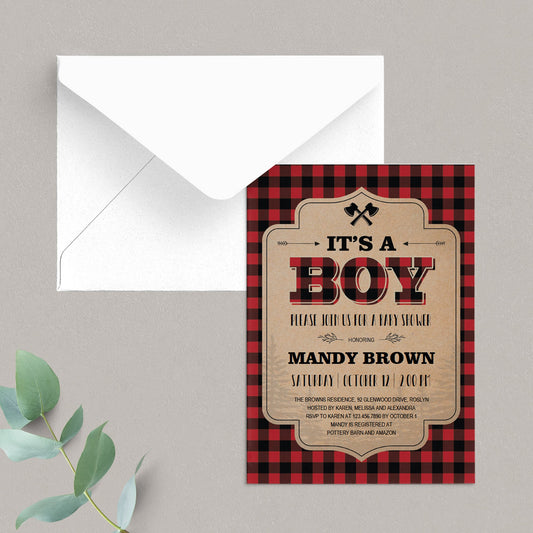 Lumberjack babyshower invitations printable by LittleSizzle