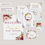 Autumn Baby Shower Book Insert Cards Printable