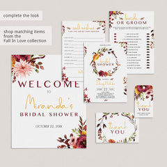 Well Wishes Cards for the Bride and Groom Autumn Floral