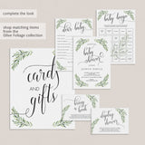 Greenery Guest & Gift List Instant Download