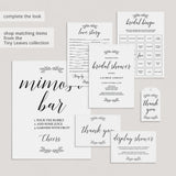 Black and white leaves menu card download PDF by LittleSizzle