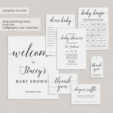 Name That Baby Animal Baby Shower Game Calligraphy Font