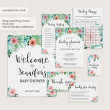 Floral Baby Shower Books for Baby Template