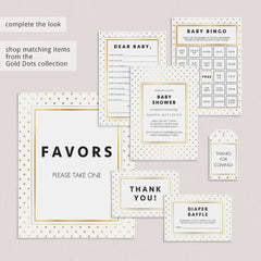 Gold polka dots baby shower ideas by LittleSizzle