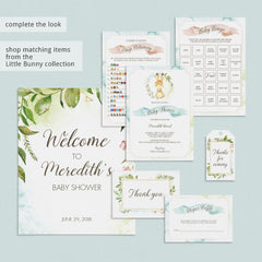 Cute Rabbit Baby Shower Invitation Template for Boy