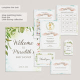 Green Watercolor Baby Shower Advice Sign