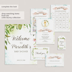 Watercolor Baby Shower Bring a Book Card