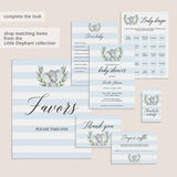Elephant theme baby shower ideas printables by LittleSizzle