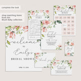 Blush Floral Wedding Games Word Scramble Printable & Virtual