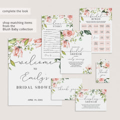 Floral Bridal Scattergories Game Printable & Fillable PDF