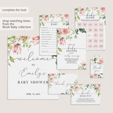 Names for Baby Printable Cards with Blush Flowers