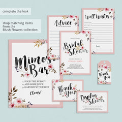 Pink Floral Bridal Advice Card Download