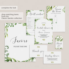Greenery Bridal Shower Welcome Sign Template