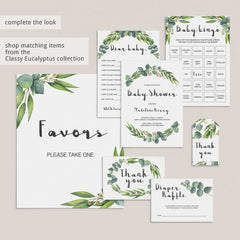 Eucalyptus baby shower games and decor by LittleSizzle