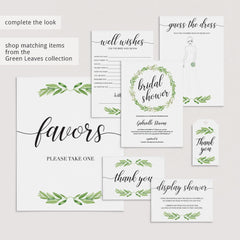 green foliage bridal shower party printables by LittleSizzle