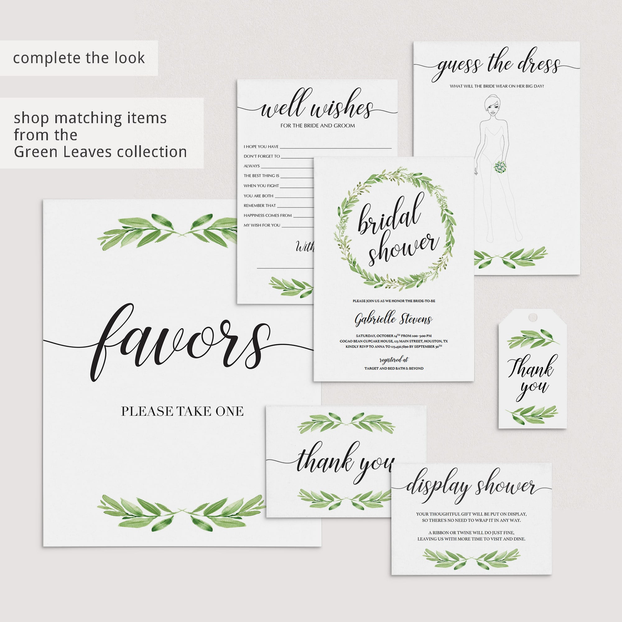 green leaf bridalshower games and decorations by LittleSizzle