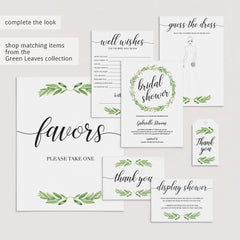 watercolor greenery wedding shower advice card printables by LittleSizzle