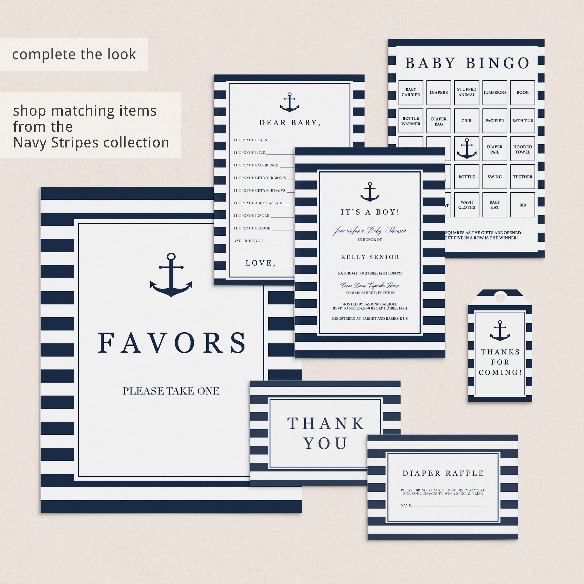 Nautical baby shower game template by LittleSizzle
