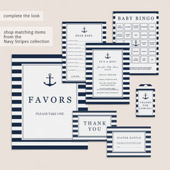 Navy and white baby shower theme printable games by LittleSizzle