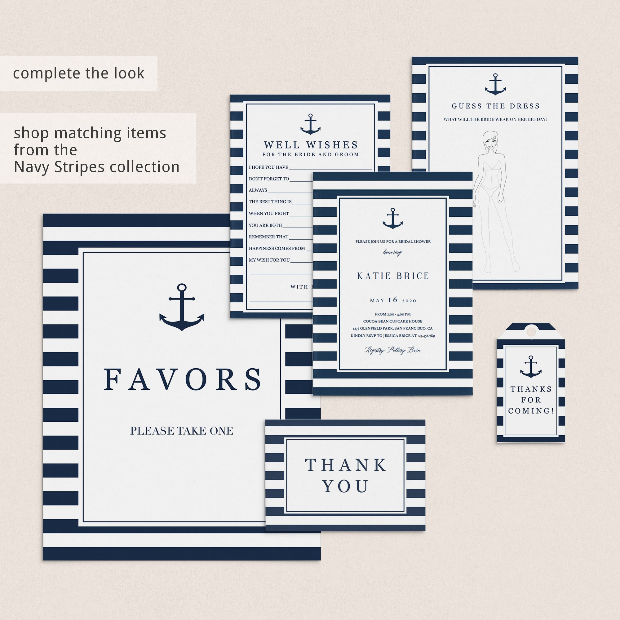 nautical wedding shower instant downloable games by LittleSizzle