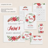Red and Greenery Baby Shower Keepsakes for the Mom-To-Be
