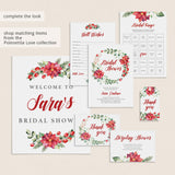 Winter Bridal Shower Advice Cards Red and Green