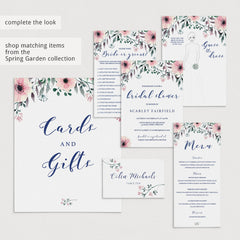 Floral Place Cards for Bridal Shower Table Decorations