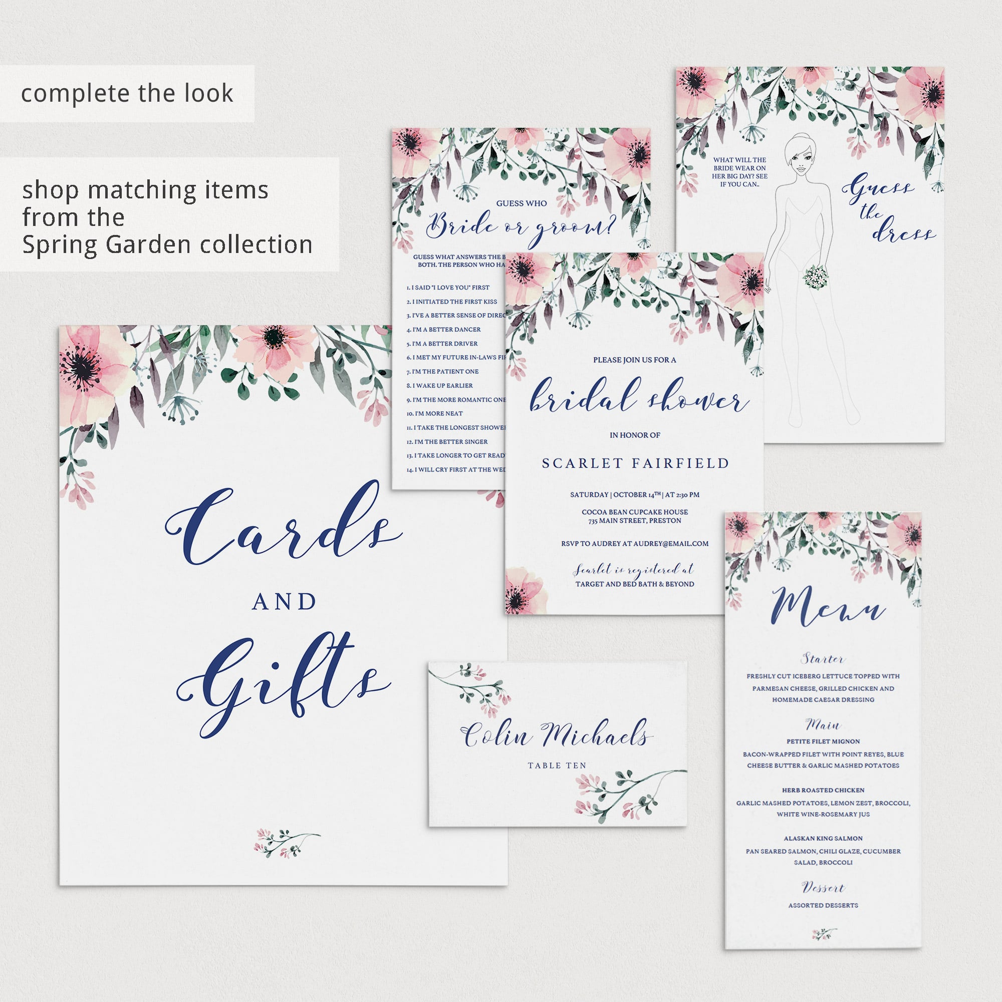 Floral bridal shower ideas printable by LittleSizzle