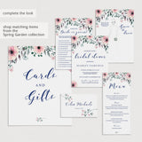 Printable Place Cards with Pink and Green Flowers