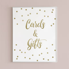 Gold cards and gifts sign printable by LittleSizzle