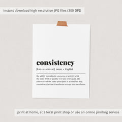 Consistency Definition Print Instant Download