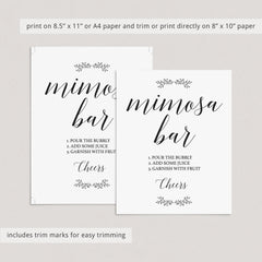 Mimosa Bar Sign – Say I Do Printables