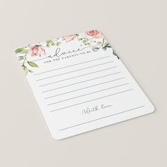 DIY baby shower advice cards pink flowers by LittleSizzle