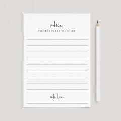 Advice For Parents To Be Cards Printable Modern Minimalist by LittleSizzle