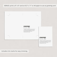 Courage Definition Print Instant Download