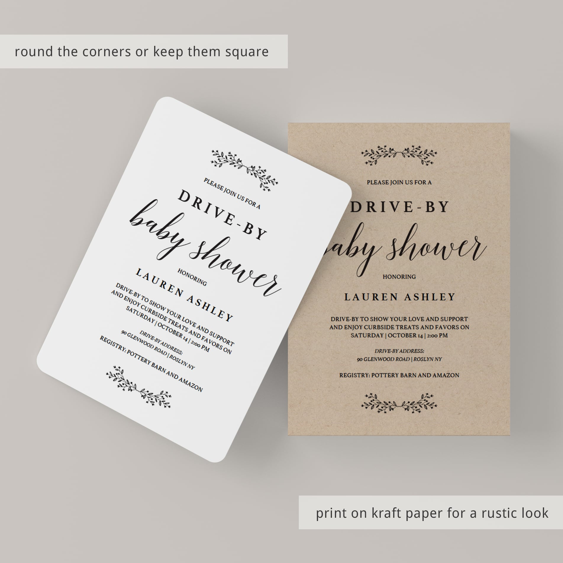 Social distancing baby shower ideas invitation template by LittleSizzle