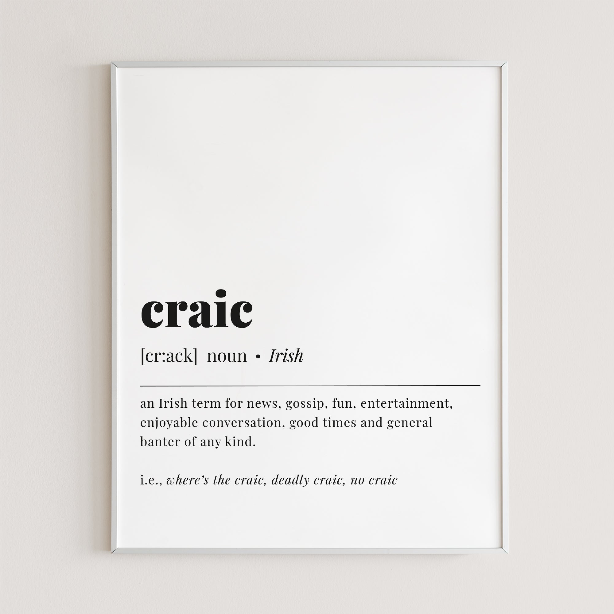 Craic Irish Definition Print Instant Download by LittleSizzle