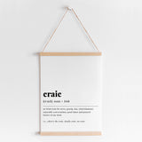 Craic Irish Definition Print Instant Download