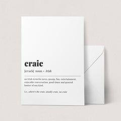 Craic Irish Definition Print Instant Download