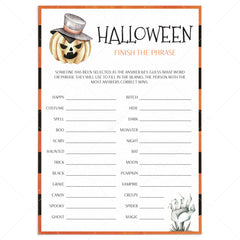 DIY Halloween Game for Groups Finish The Phrase Printable by LittleSizzle