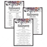 Black and Purple Floral Halloween Game Bundle for Ladies by LittleSizzle