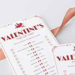 Vintage Cupid Valentine's Printable This or That Game