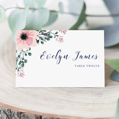 Floral Place Cards for Bridal Shower Table Decorations by LittleSizzle