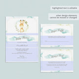Printable Baby Party Invites Set Woodland Themed Blue