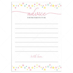 Co-ed baby shower advice for new parents printable by LittleSizzle