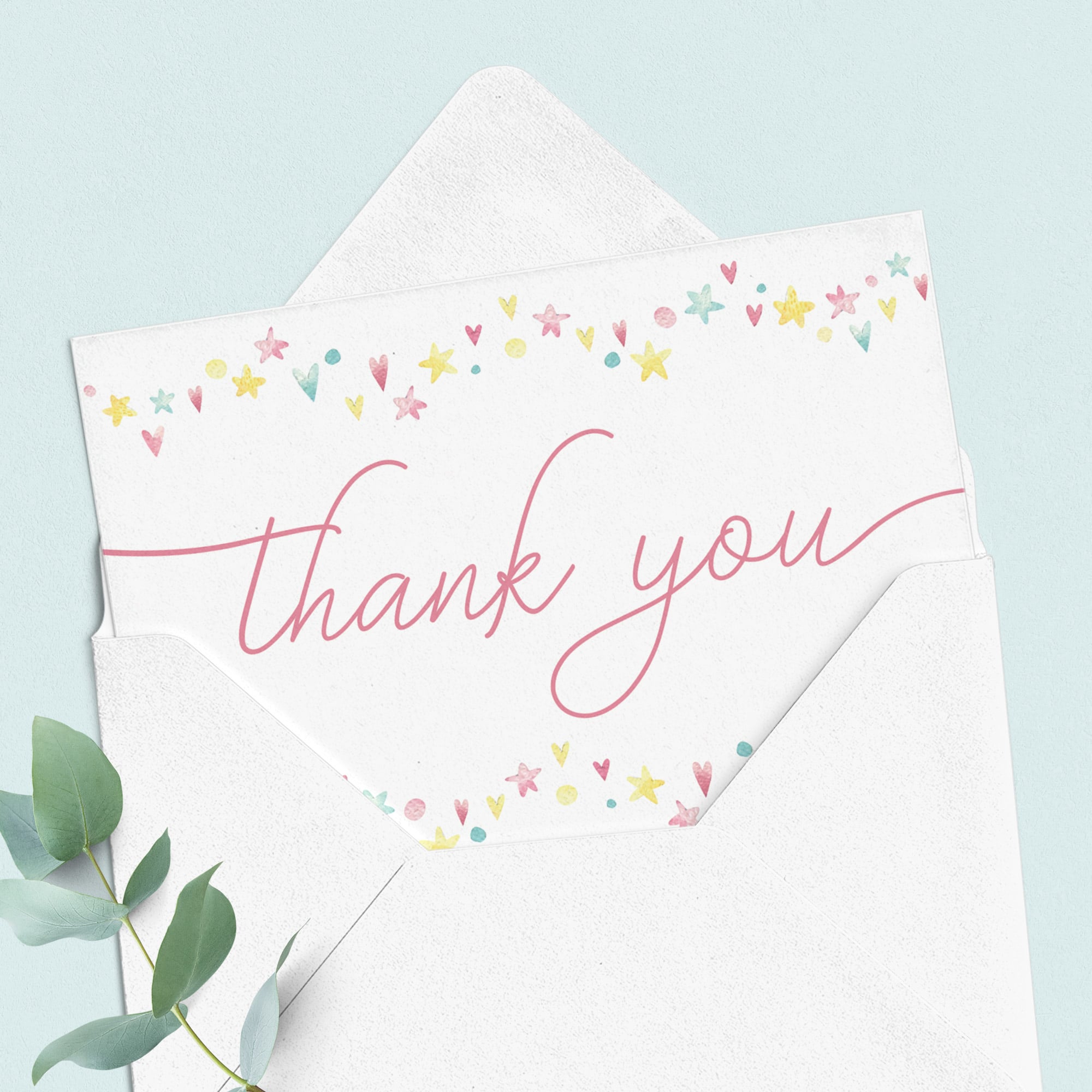 Printable folded thank you cards for pink shower by LittleSizzle