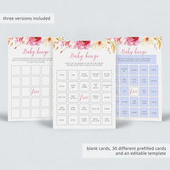 Printable baby bingo cards fall themed by LittleSizzle