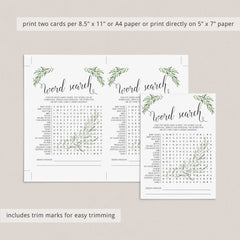 Word Search Printable Gender Neutral Baby Shower Game